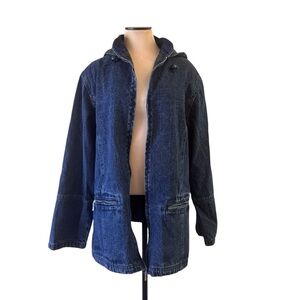 North style Dark Blue Denim Jacket with hoodie size large